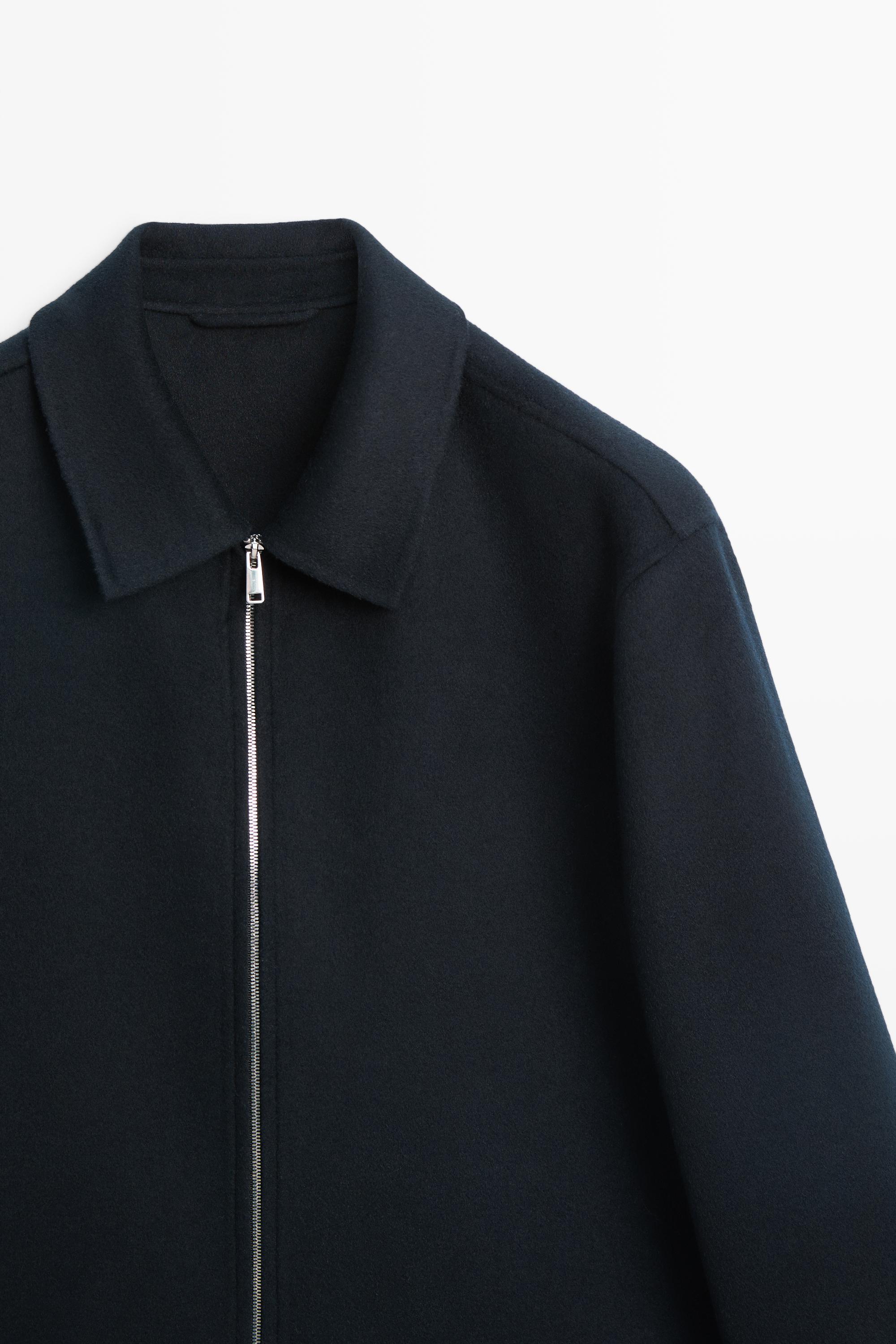 Blouson zippé en laine mélangée